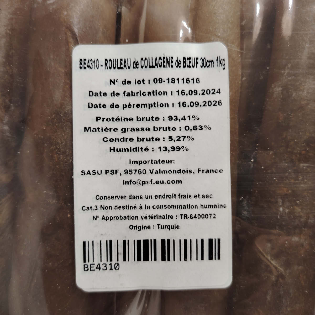 Rouleau de collagène de bœuf