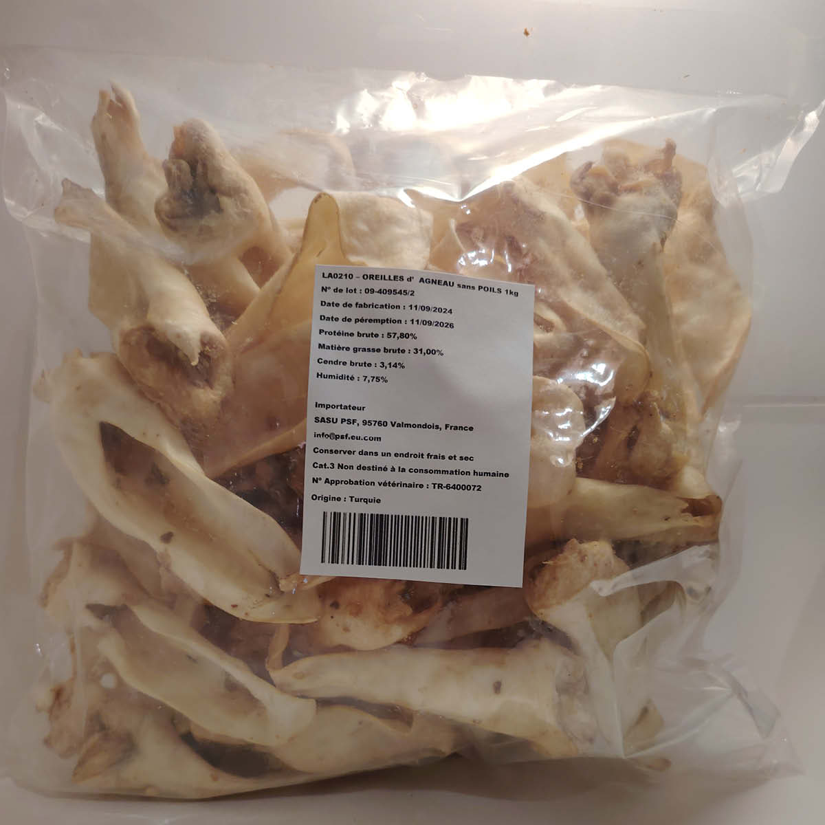 Oreilles d'agneau sans poils