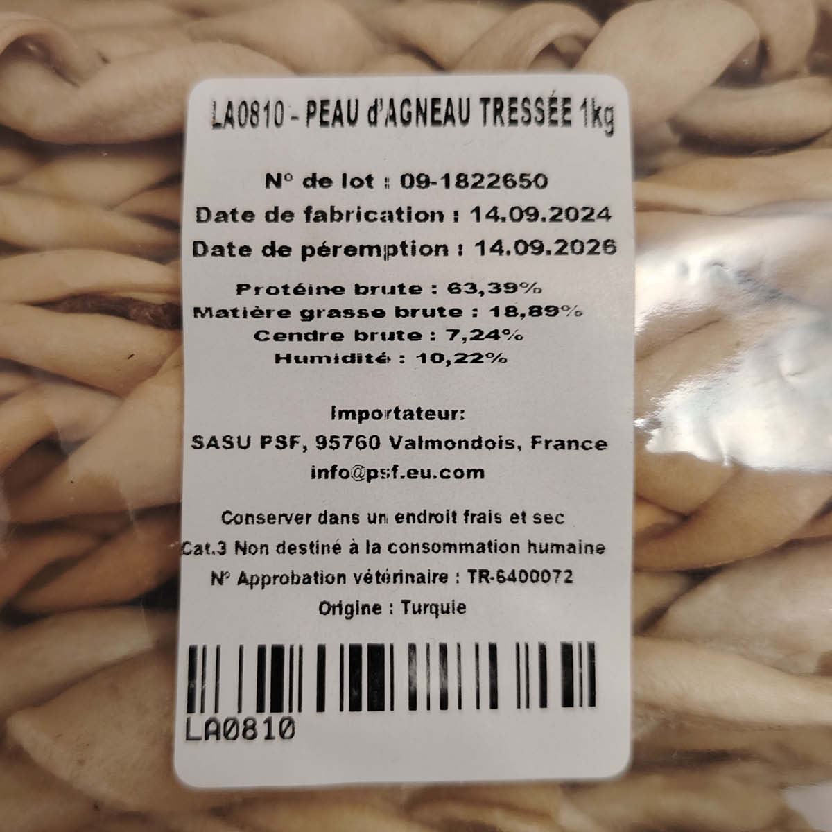 Peau d'agneau tressée