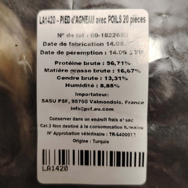 Pied d'agneau poilu