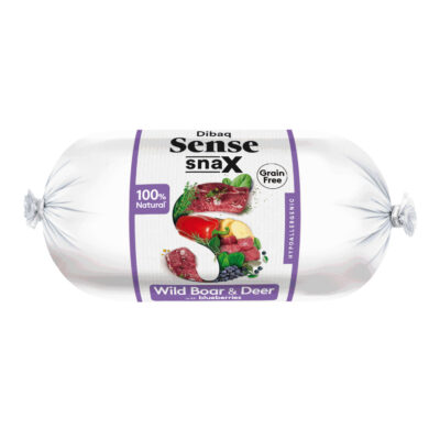 Dibaq Sense Snax Bar Saucisse pour Chien - Sanglier, Cerf 200g