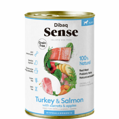 Dibaq Sense Alimentation Humide pour Chiot - Saumon&Dinde 380g