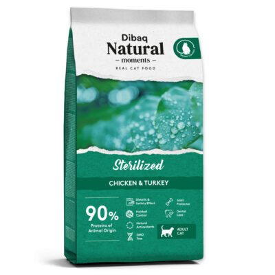 Dibaq Natural Moments Croquettes Sans Gluten Chat Stérilisé Poulet & Dinde 7kg