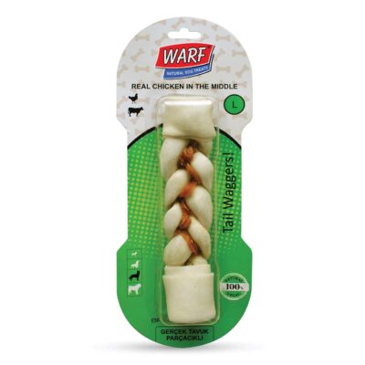 Warf Naturals Os Cuir Tressé avec Poulet 20cm