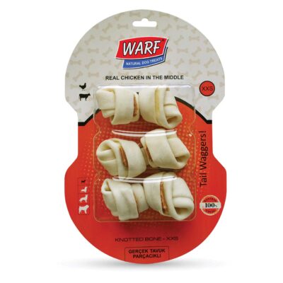 Warf Naturals Os Cuir Noué avec Poulet - XXS