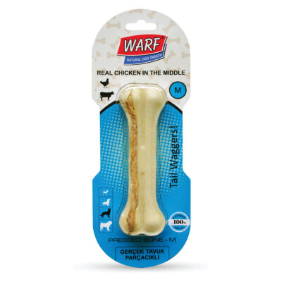 Warf Naturals Os Pressé avec Poulet pour Chien - M