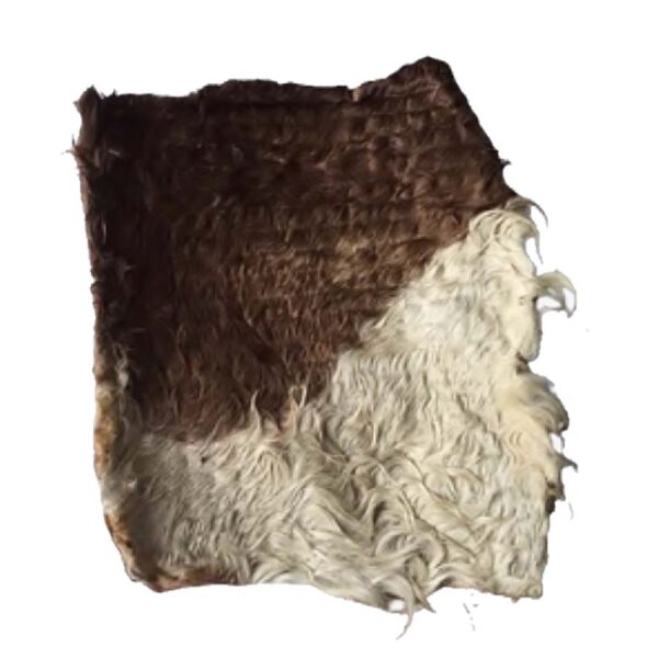 Plaque de Peau de Tête de Bœuf Poilue 20x20cm