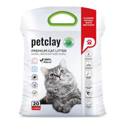 Petclay Litière pour Chat Agglomérant Poudre de Bébé 20L