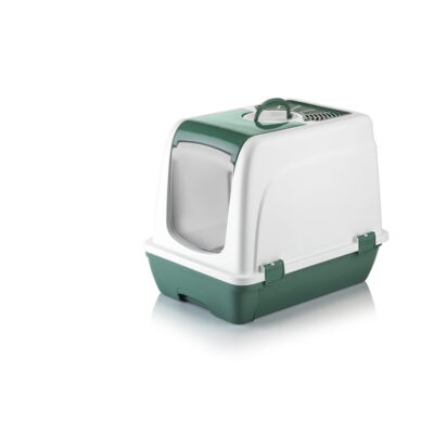 Alternative view of Maison de Toilette Fermée pour Chat avec Tiroir Extractible, Filtre Anti-Odeurs et Grille Anti-Dispersion